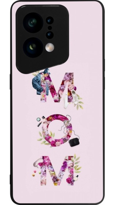 Coque OPPO Find X5 - Silicone rigide noir Mom 2024 girly mom