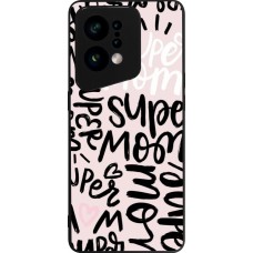 Coque OPPO Find X5 - Silicone rigide noir Mom 2024 Super mom