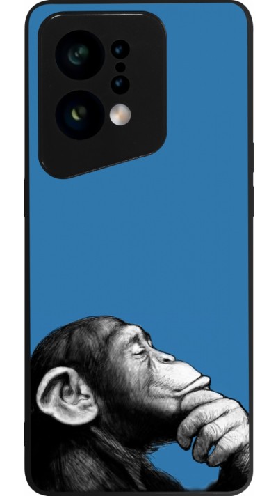 Coque OPPO Find X5 - Silicone rigide noir Monkey Pop Art