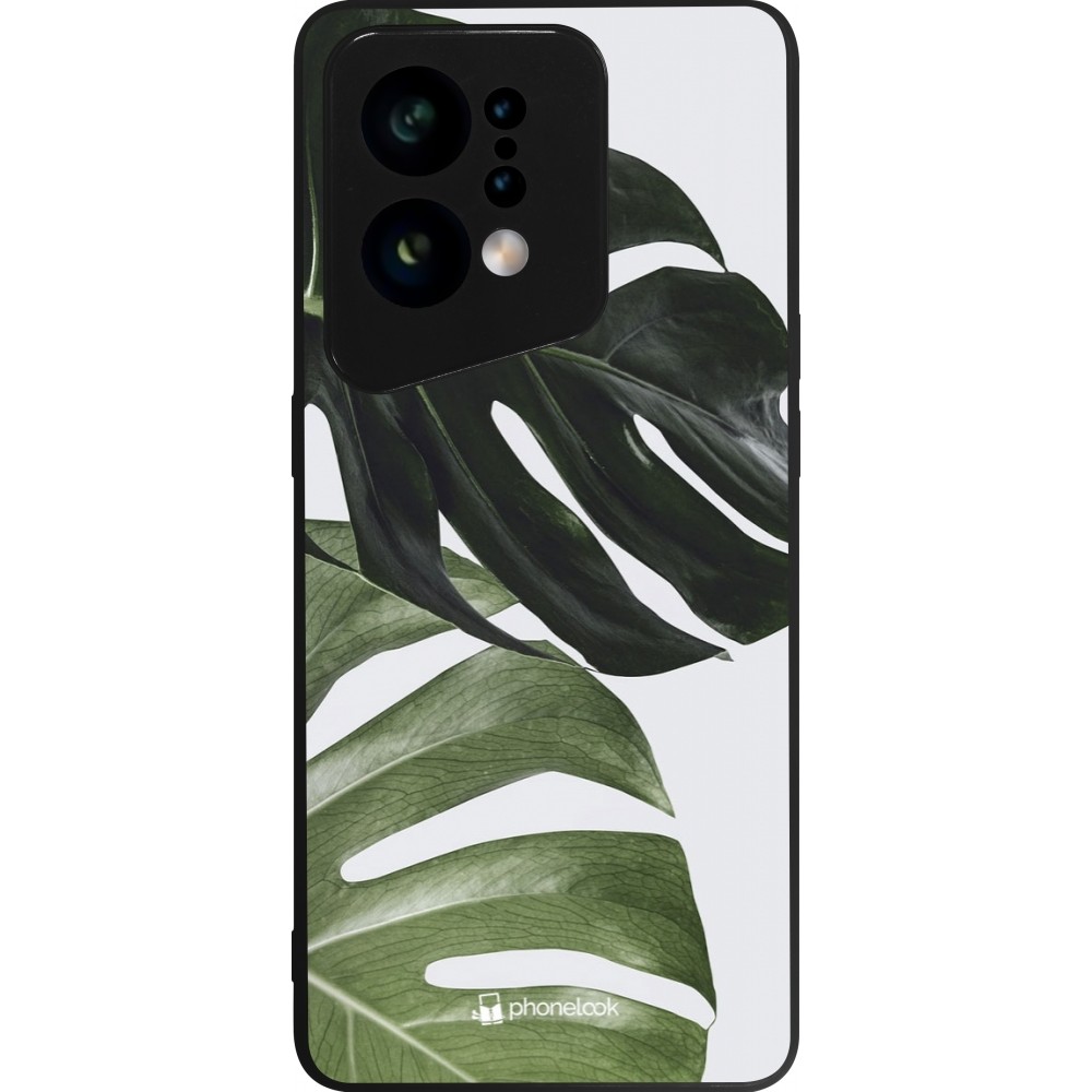 Coque OPPO Find X5 - Silicone rigide noir Monstera Plant