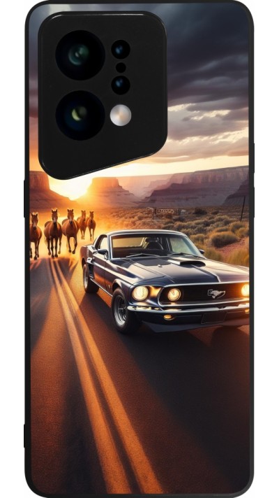 Coque OPPO Find X5 - Silicone rigide noir Mustang 69 Grand Canyon