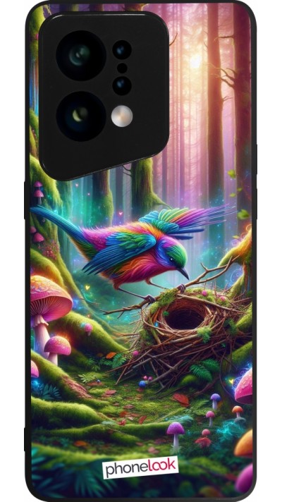 OPPO Find X5 Case Hülle - Silikon schwarz Vogel Nest Wald