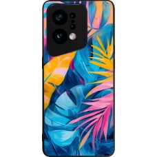 Coque OPPO Find X5 - Silicone rigide noir Palms Blue