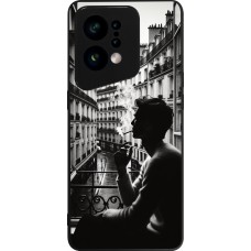 Coque OPPO Find X5 - Silicone rigide noir Parisian Smoker