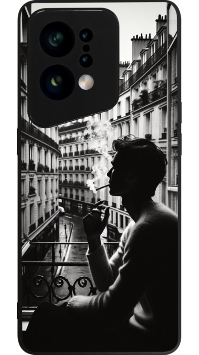 Coque OPPO Find X5 - Silicone rigide noir Parisian Smoker