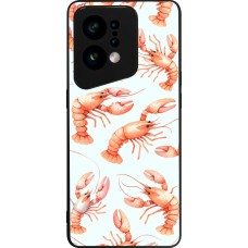 Coque OPPO Find X5 - Silicone rigide noir Pattern de homards pastels