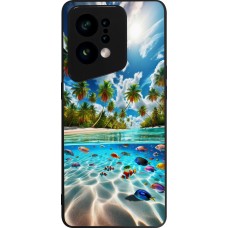 Coque OPPO Find X5 - Silicone rigide noir Plage Paradis