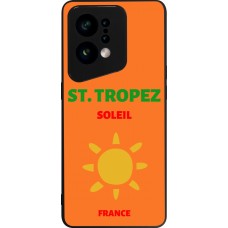 Coque OPPO Find X5 - Silicone rigide noir Pop Summer Destination St-Tropez