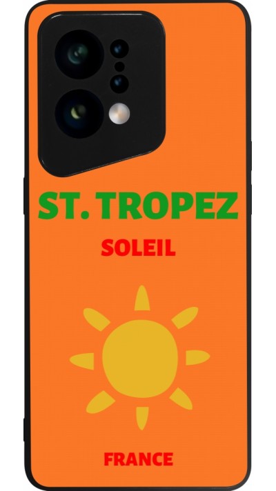 Coque OPPO Find X5 - Silicone rigide noir Pop Summer Destination St-Tropez