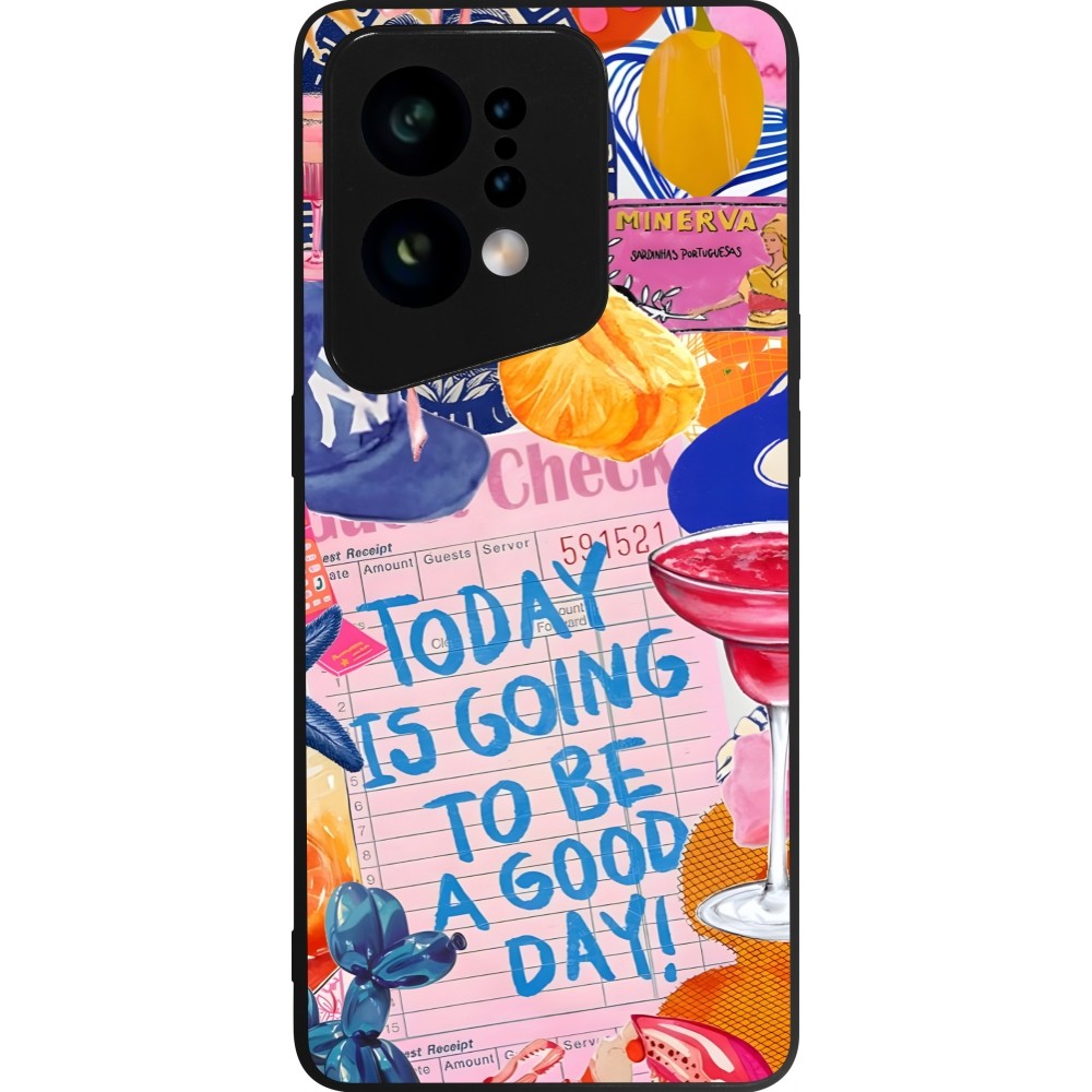 Coque OPPO Find X5 - Silicone rigide noir Preppy Today is Going to be a good day