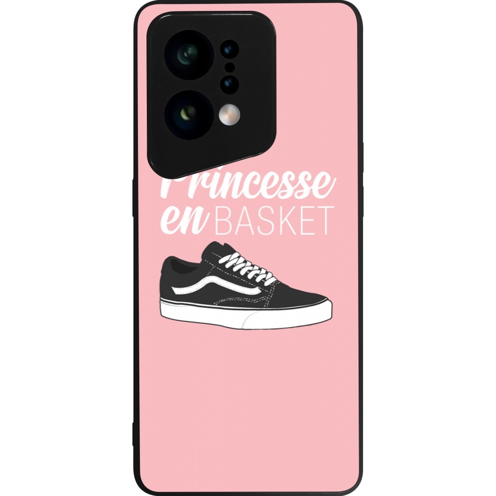 Coque OPPO Find X5 - Silicone rigide noir princesse en basket