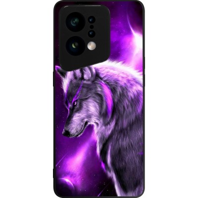 Coque OPPO Find X5 - Silicone rigide noir Purple Sky Wolf