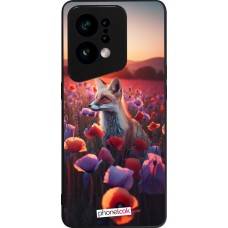 Coque OPPO Find X5 - Silicone rigide noir Renard pourpre au crépuscule