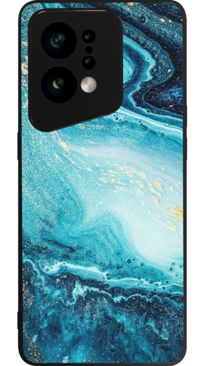 Coque OPPO Find X5 - Silicone rigide noir Sea Foam Blue