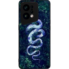 Coque OPPO Find X5 - Silicone rigide noir Serpent Blue Anaconda