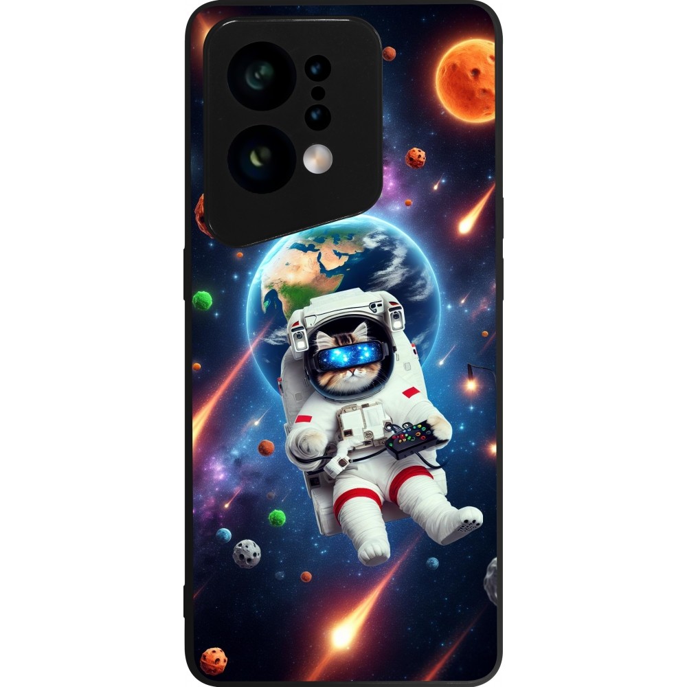 Coque OPPO Find X5 - Silicone rigide noir VR SpaceCat Odyssey