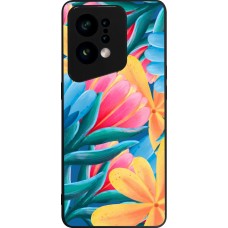 Coque OPPO Find X5 - Silicone rigide noir Spring 23 colorful flowers