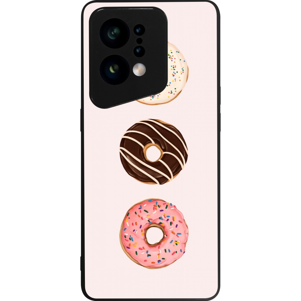 Coque OPPO Find X5 - Silicone rigide noir Spring 23 donuts