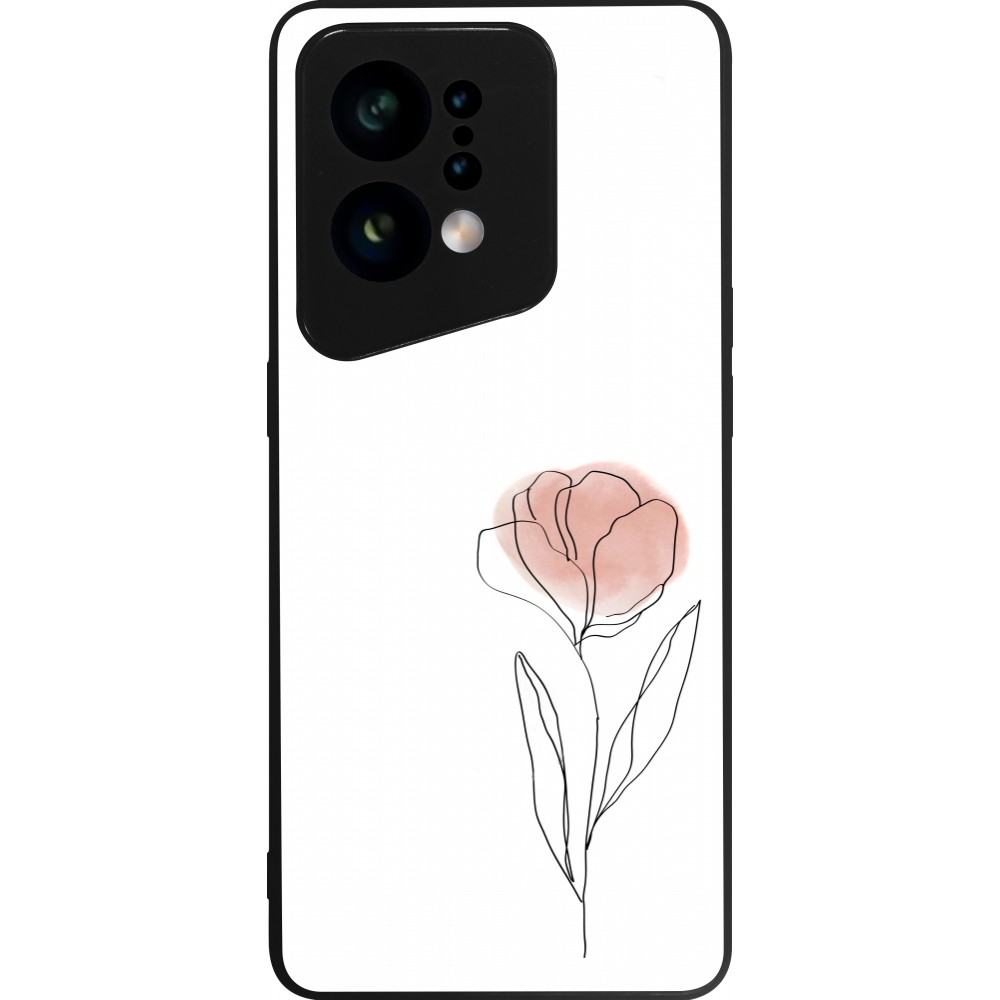 Coque OPPO Find X5 - Silicone rigide noir Spring 23 minimalist flower