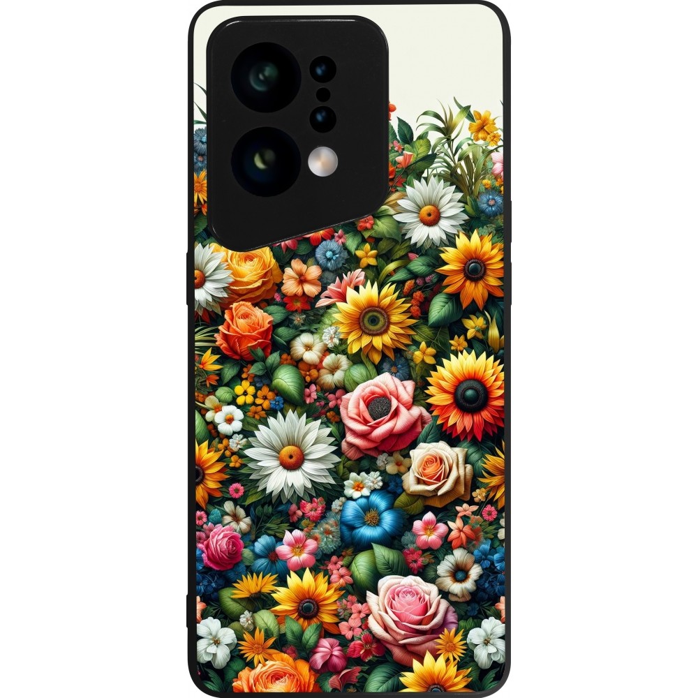 Coque OPPO Find X5 - Silicone rigide noir Summer Floral Pattern