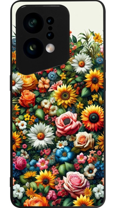 Coque OPPO Find X5 - Silicone rigide noir Summer Floral Pattern