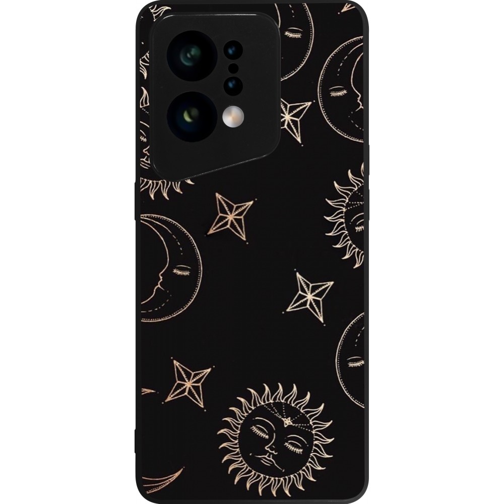 Coque OPPO Find X5 - Silicone rigide noir Suns and Moons