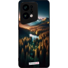 Coque OPPO Find X5 - Silicone rigide noir Sunset Forest Lake