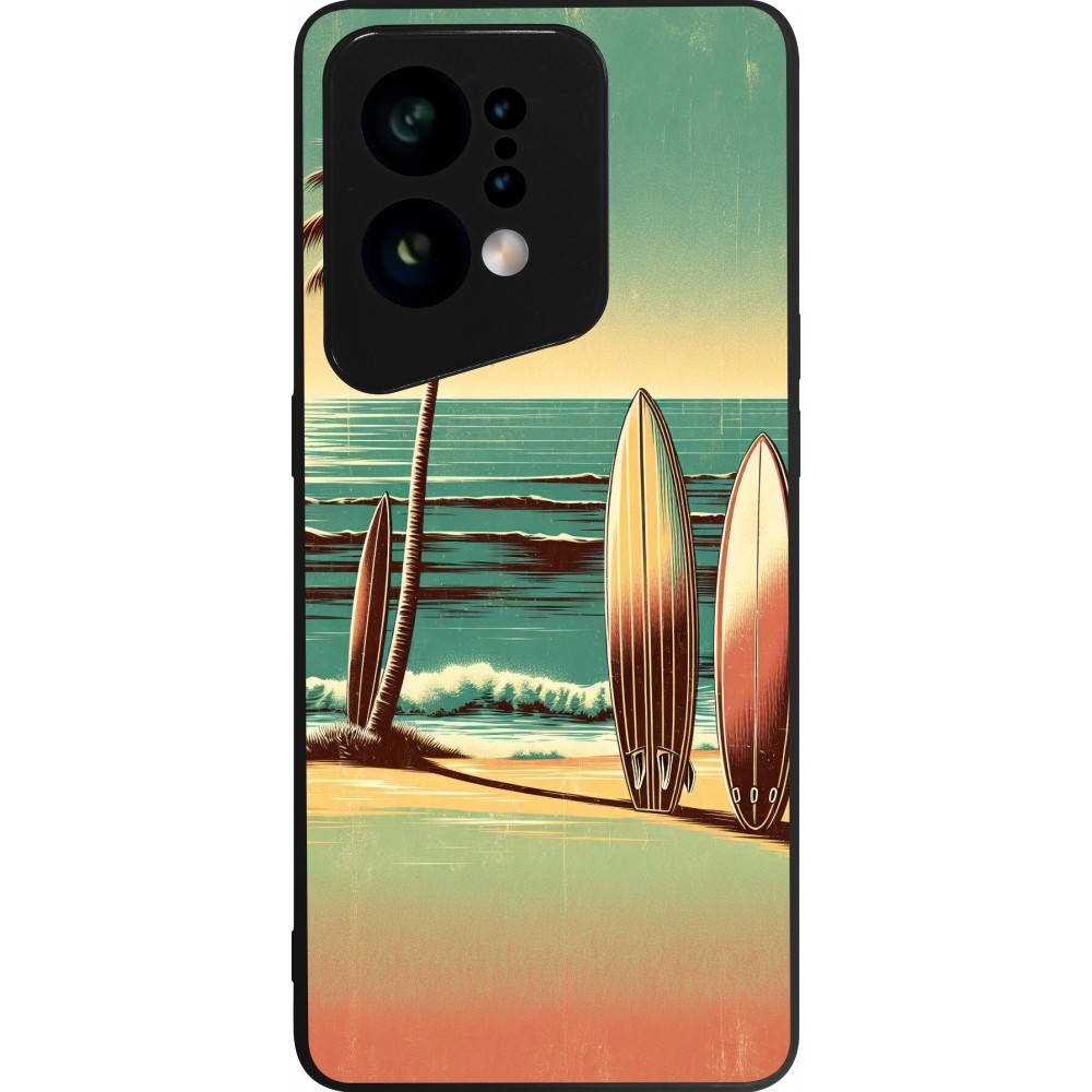 Coque OPPO Find X5 - Silicone rigide noir Surf Paradise