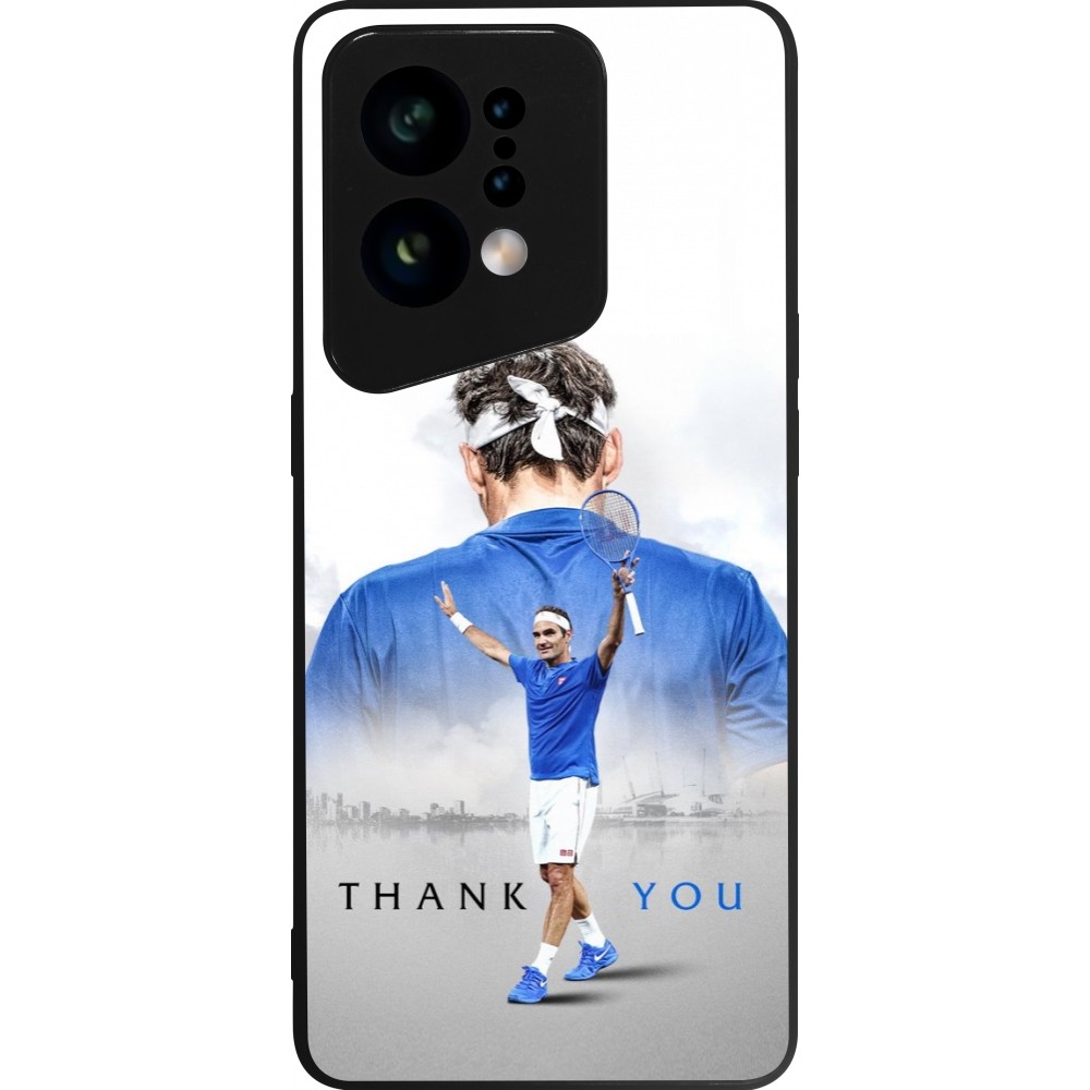 Coque OPPO Find X5 - Silicone rigide noir Thank you Roger