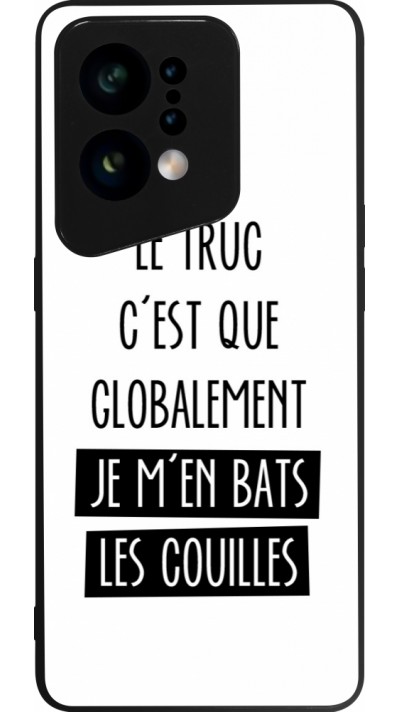 Coque OPPO Find X5 - Silicone rigide noir Le truc globalement bats les couilles