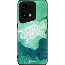 Coque OPPO Find X5 - Silicone rigide noir Turtle Aztec Watercolor