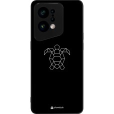 Coque OPPO Find X5 - Silicone rigide noir Turtles lines on black