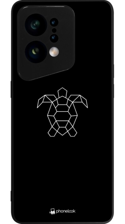 OPPO Find X5 Case Hülle - Silikon schwarz Turtles lines on black