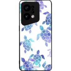 Coque OPPO Find X5 - Silicone rigide noir Turtles pattern watercolor