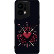 Coque OPPO Find X5 - Silicone rigide noir Valentine 2024 gothic love