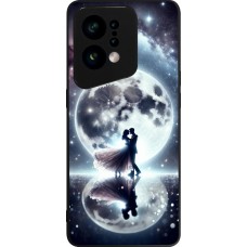 Coque OPPO Find X5 - Silicone rigide noir Valentine 2024 Love under the moon