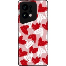 Coque OPPO Find X5 - Silicone rigide noir Valentine 2024 with love heart