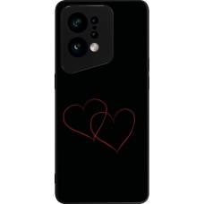 Coque OPPO Find X5 - Silicone rigide noir Valentine 2023 attached heart