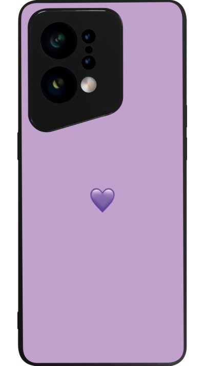 OPPO Find X5 Case Hülle - Silikon schwarz Valentine 2023 purpule single heart