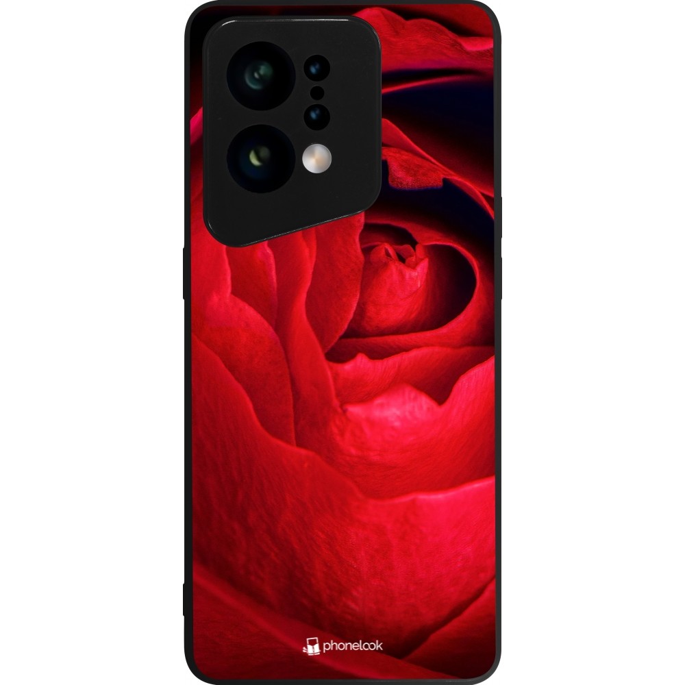 Coque OPPO Find X5 - Silicone rigide noir Valentine 2022 Rose