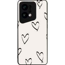 Coque OPPO Find X5 - Silicone rigide noir Valentine 2023 minimalist hearts