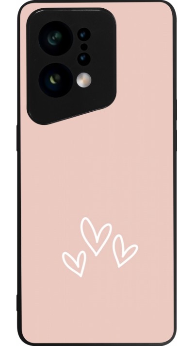 OPPO Find X5 Case Hülle - Silikon schwarz Valentine 2023 three minimalist hearts