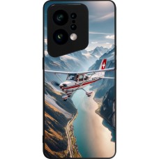 Coque OPPO Find X5 - Silicone rigide noir Vol Alpin Suisse