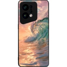 Coque OPPO Find X5 - Silicone rigide noir Wave Sunset