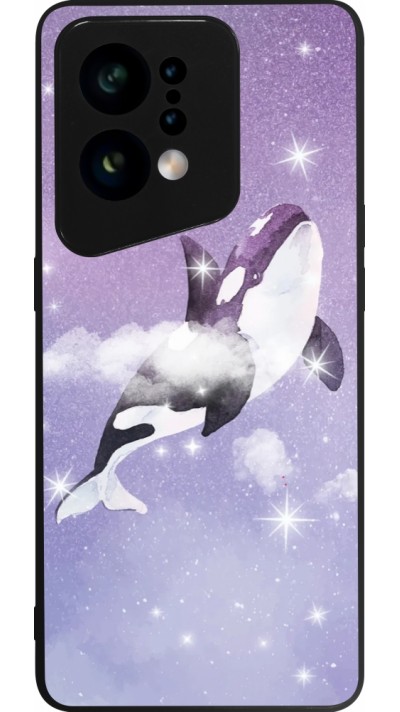 OPPO Find X5 Case Hülle - Silikon schwarz Whale in sparking stars