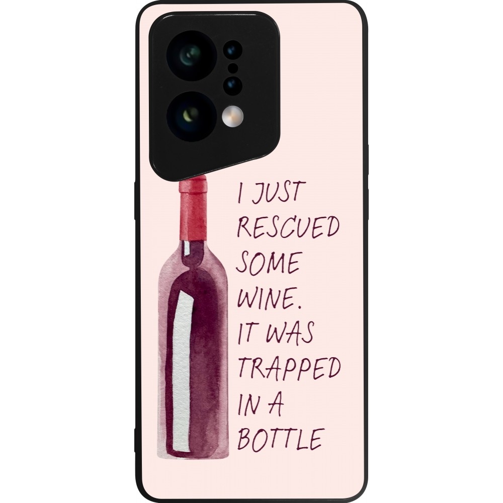 Coque OPPO Find X5 - Silicone rigide noir I just rescued some wine