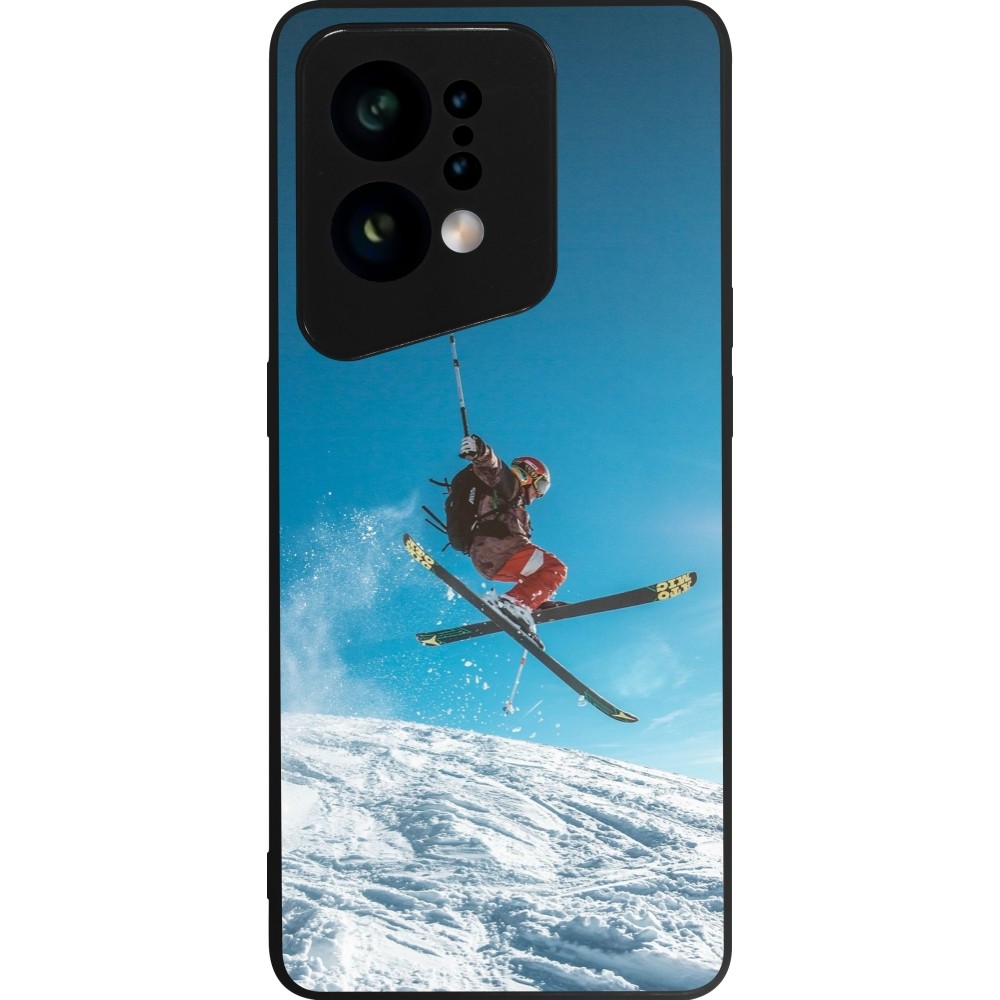 Coque OPPO Find X5 - Silicone rigide noir Winter 22 Ski Jump