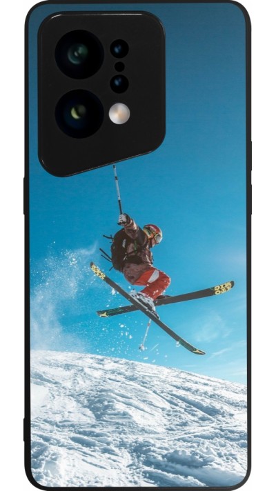 OPPO Find X5 Case Hülle - Silikon schwarz Winter 22 Ski Jump