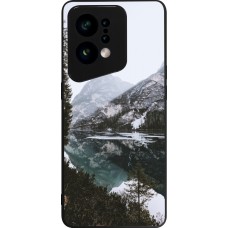 Coque OPPO Find X5 - Silicone rigide noir Winter 22 snowy mountain and lake