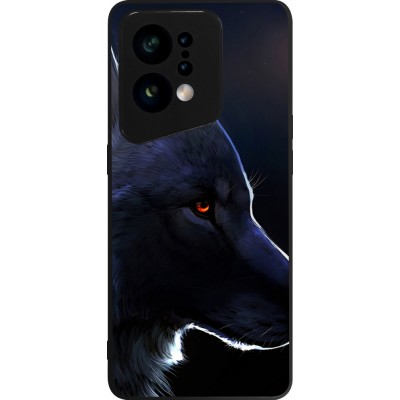 Coque OPPO Find X5 - Silicone rigide noir Wolf Shape